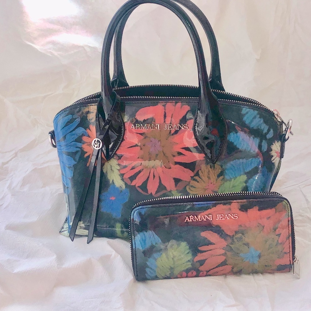 Armani Jeans Floral Handbag and Wallet